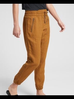 Athleta Cabo Linen Jogger Rust  Size 8